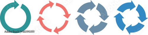 Cyclical arrows showing process flow and iterative cycles for businesses