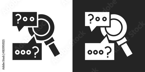 Queries Icon In Black And White Glyph Style