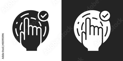 Biometric Icon In Black And White Glyph Style