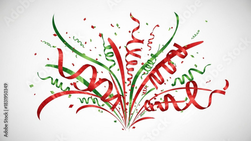 Festive celebration confetti and streamers background for party events and holiday decorations design element