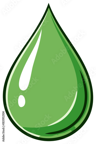 Green Water Droplet Illustration Fresh Liquid Design Hydration Icon Graphic