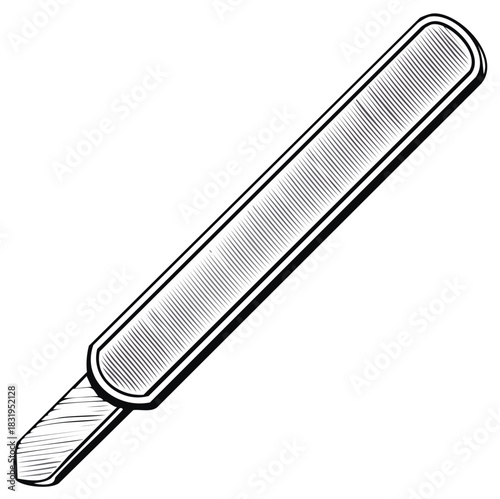 Vector Illustration of a Wood Carving Chisel Tool, Outline Graphic Style