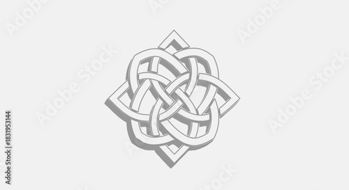 Elegant Celtic Knot Design with Intricate Interwoven Lines, Traditional Symbolism, and Artistic