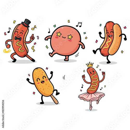 Hot Dog Vector Illustration with Bun and Mustard Topping Classic Hot Dog Graphic Design for Menu and Fast Food Branding 