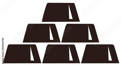 Stacked Gold Bars or Ingots Forming a Pyramid Shape, Wealth and Treasure Concept