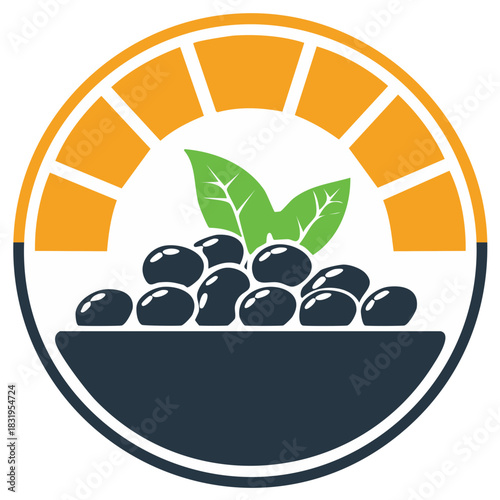 Beans Bowl with Green Leaves and Circular Pattern Symbolizing Fresh Produce from Farm to Table Nutrient Rich Food