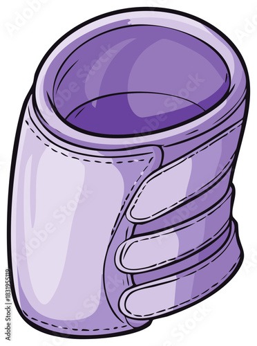 Purple Arm Guard Protective Gear with Straps for Sports and Activities in Detailed Cartoon Style