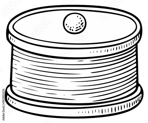 Spool of Thread Hand Drawn Illustration, Sewing Notion, Tailoring Supply, Crafting Materials
