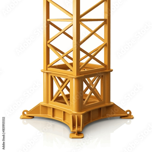 Construction Crane Base Structure Yellow.
