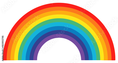 Colorful rainbow arc illustration with spectrum of colors
