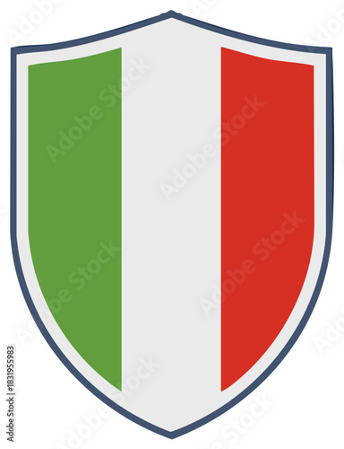Italian flag emblem shaped as shield, green white and red colors, illustration Free Download Italian flag emblem shaped as shield, green white and red colors, illustration - GFXLoad