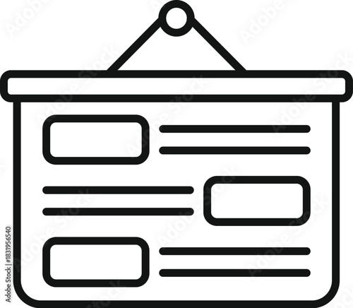 Hanging project planning board displaying tasks for organization and scheduling