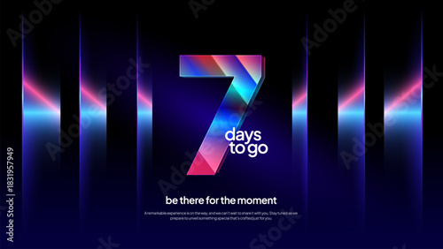 Seven Days to Go - Futuristic Neon Countdown Background for Event Teasers