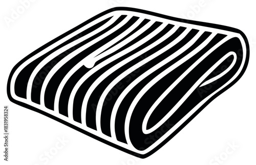 Folded Striped Towel or Blanket Graphic Illustration Vector Icon Design