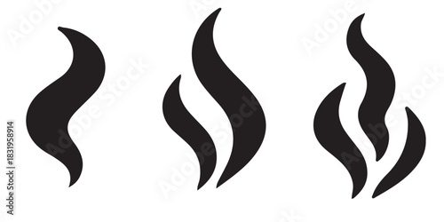 Steam, smoke flat icon set. Aroma smell symbol. Aroma icon. Vector Illustration. EPS 10