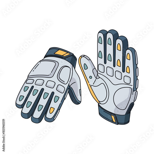 Futuristic gloves for protection and technology.