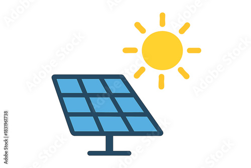 Solar panel generating clean energy under a bright sun in a sustainable future