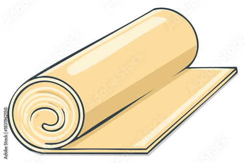 Cartoon roll mat surface yoga pilates gym class meditation graphic design