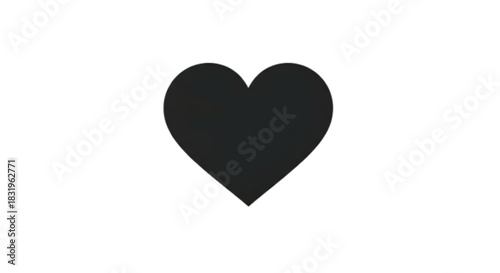 Simple black heart icon on a clean white background, symbolizing love and affection