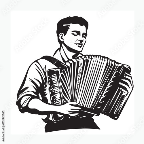 man playing accordion