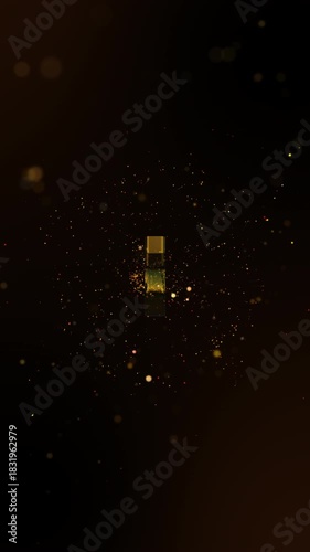 Vertical Animation of New Year countdown 2026. Golden 10 Countdown 2026 New year 4K animation on Black background - Golden 2026 Happy new year greeting - Happy 2026 New year - TEN countdown
