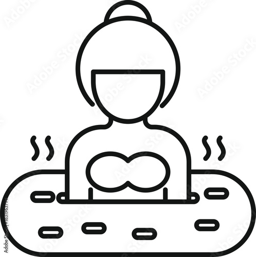 Woman relaxing in a hot tub with warm water, symbolizing spa and wellness