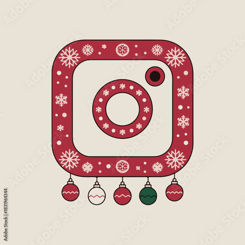 Festive Instagram Icon Christmas Themed Social Media Holiday Design