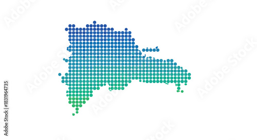 Dominican republic map in gradient dotted style