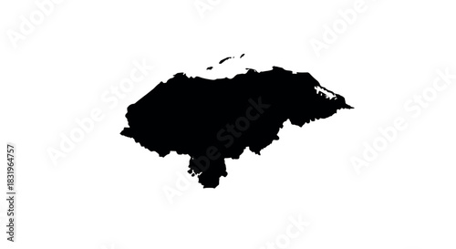 Silhouette map of honduras on white background