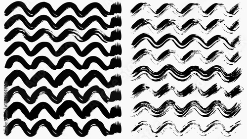 Bold brushstrokes create dynamic wave patterns, perfect for adding energy and movement to your designs with artistic, hand-painted flair