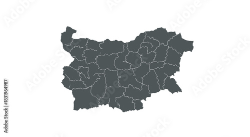 Minimalist map of bulgaria with detailed regional borders