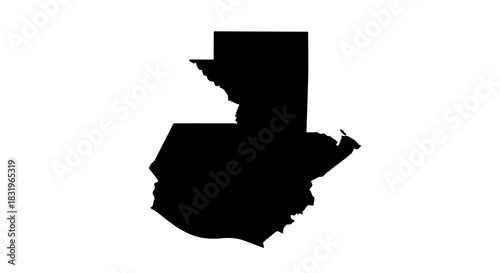 Guatemala country silhouette map on white background for geographic and educational use