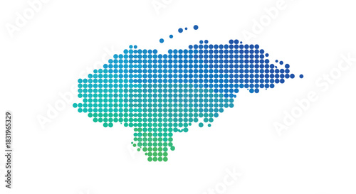 Colorful gradient dotted map of honduras in abstract geometric style