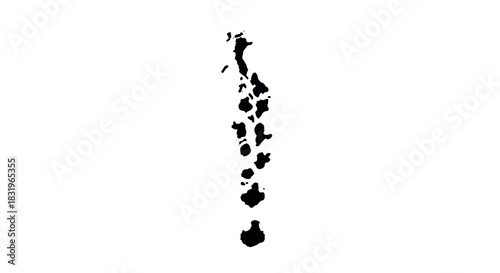 Detailed silhouette of the lofoten islands in norway