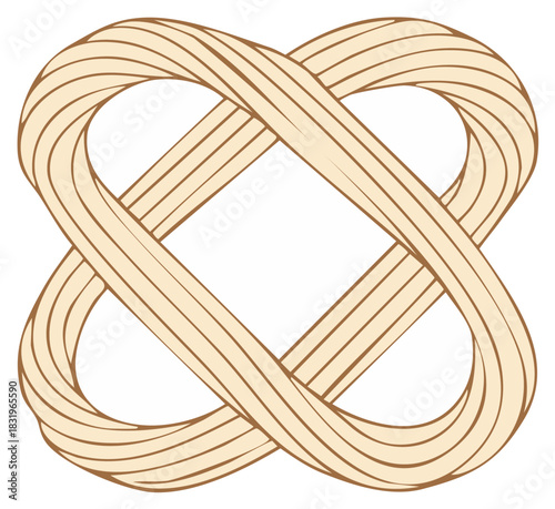 Braided Loop Illustration Intertwined Knot Geometric Decorative Element Woven Pattern Abstract Interlocking Design Texture