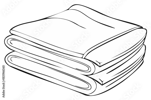 Pile of neatly folded towels or clothes isolated cartoon vector illustration