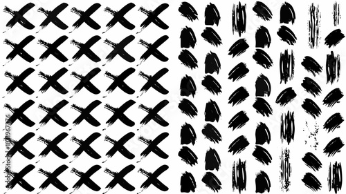 Bold brush strokes and crosses offer endless creative possibilities for modern designs, adding energy and a hand-crafted feel to any project