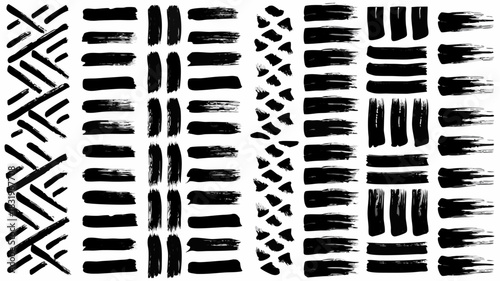 Artistic black brush strokes create dynamic abstract patterns, adding a modern touch to your designs with bold textural elements and expressive flair