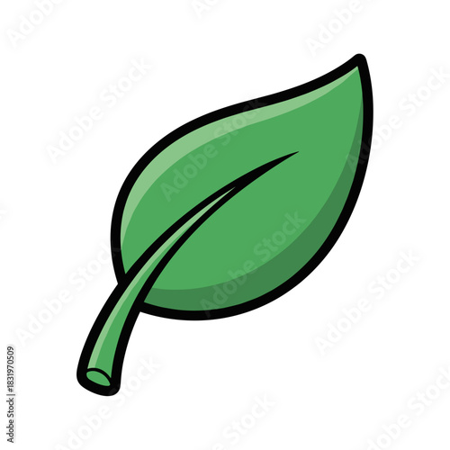 Green leaf icon illustration, nature symbol and eco-friendly design for sustainability