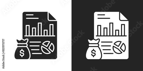 Report Icon In Black And White Glyph Style