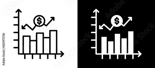 Price Fluctuation whiteblack icon