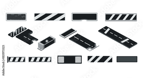 Isometric traffic elements for game design