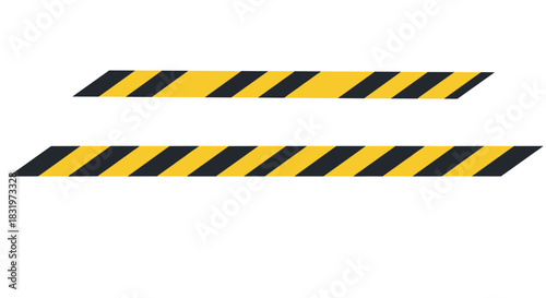 Yellow and black striped danger tape for safety and security