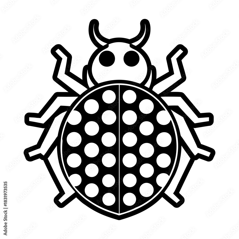 Fototapeta premium Glyph Style Ladybug Logos 