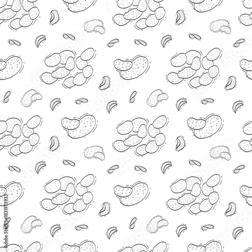 hand drawn chips seamless pattern background
