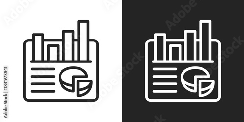 Analytics Icon In Black And White Line Style