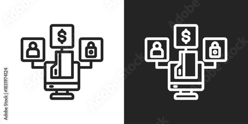 Classified Icon In Black And White Line Style