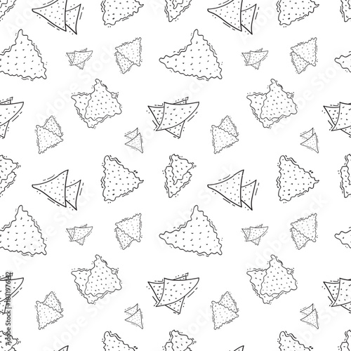 hand drawn chips seamless pattern background