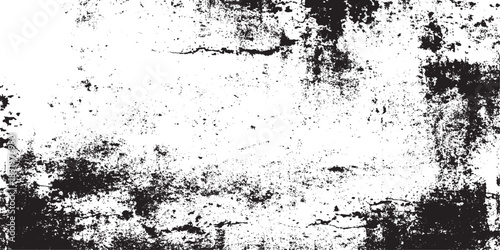Dark grainy texture on white dust overlay textured, Distressed vector damage wall grunge Vector old grunge wall black and white dust and scratched textured background.
