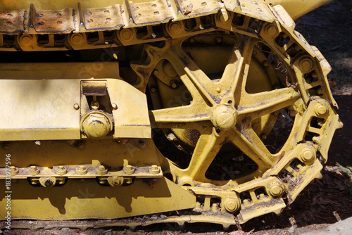 Vintage construction machinery (close-up partial view)